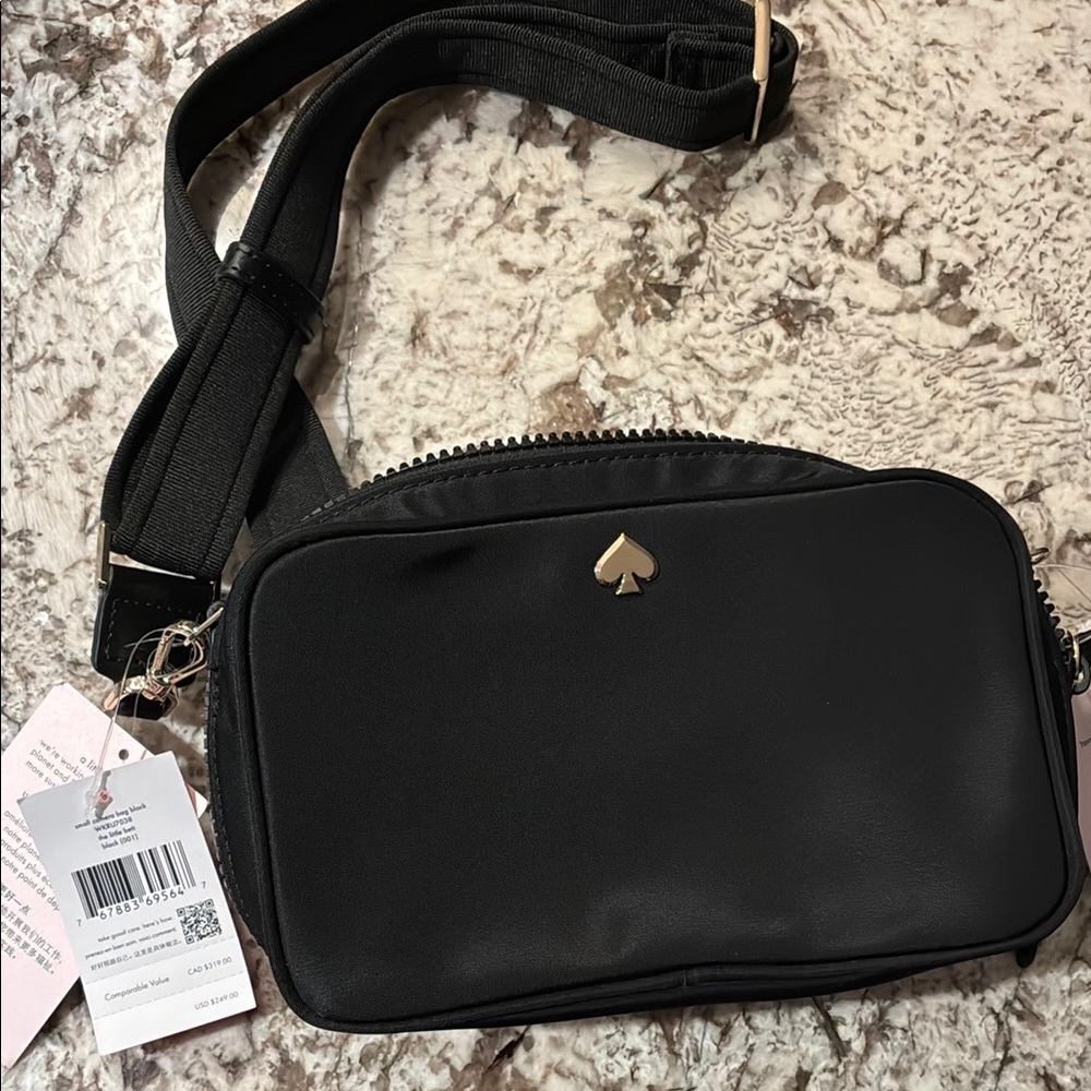Kate Spade Black Crossbody Bag with Gold Accent